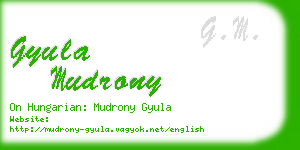 gyula mudrony business card